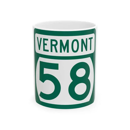 Vermont 58 (Vermont) (Road Sign) White Coffee Mug 11oz - Go Mug Yourself