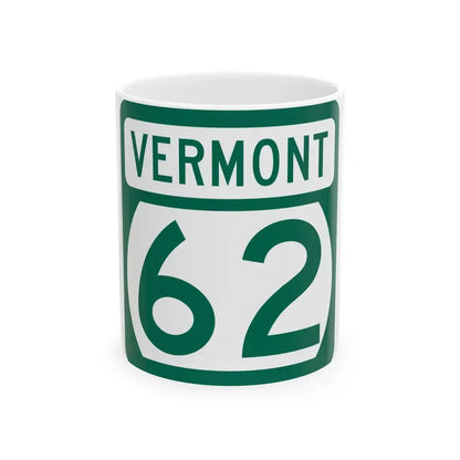 Vermont 62 (Vermont) (Road Sign) White Coffee Mug 11oz - Go Mug Yourself