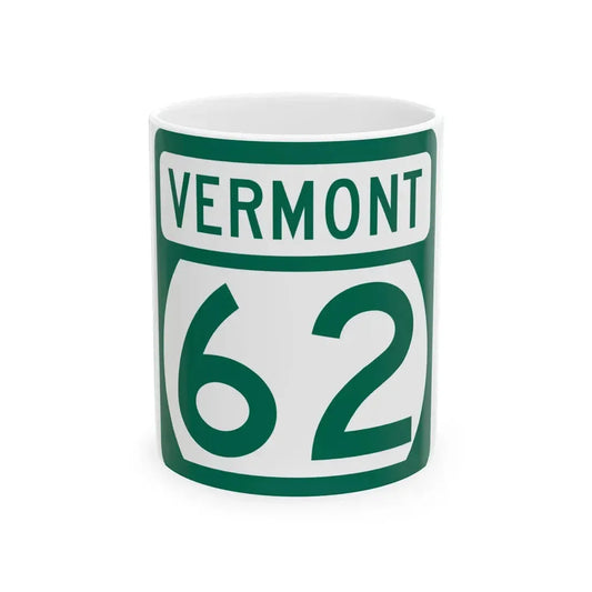 Vermont 62 (Vermont) (Road Sign) White Coffee Mug 11oz - Go Mug Yourself