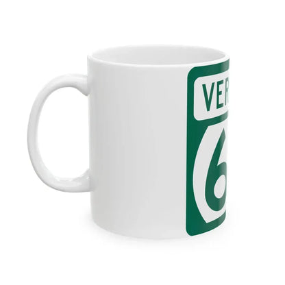 Vermont 63 (Vermont) (Road Sign) White Coffee Mug - Go Mug Yourself