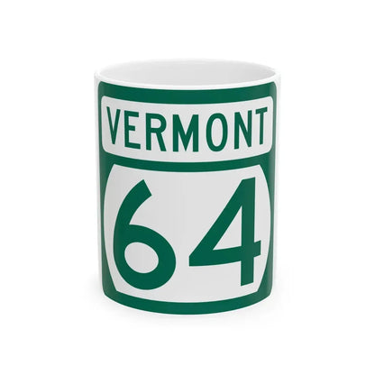 Vermont 64 (Vermont) (Road Sign) White Coffee Mug 11oz - Go Mug Yourself