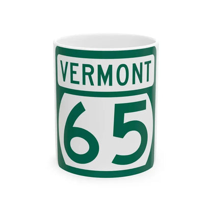 Vermont 65 (Vermont) (Road Sign) White Coffee Mug 11oz - Go Mug Yourself
