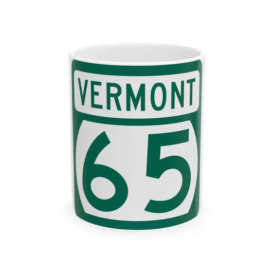Vermont 65 (Vermont) (Road Sign) White Coffee Mug 11oz - Go Mug Yourself