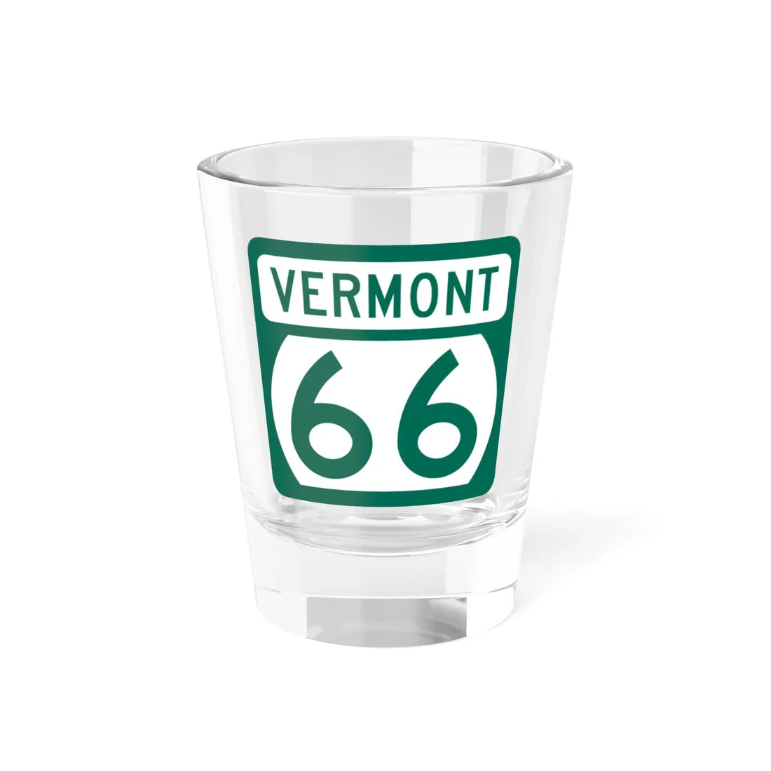 Vermont 66 (Vermont) (Road Sign) Shot Glass 1.5oz 1.5oz - Go Mug Yourself