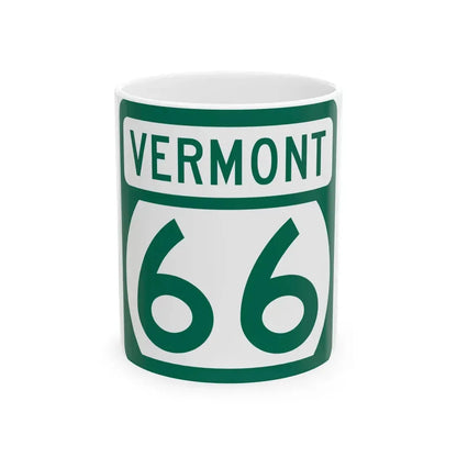 Vermont 66 (Vermont) (Road Sign) White Coffee Mug 11oz - Go Mug Yourself
