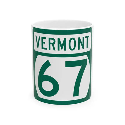 Vermont 67 (Vermont) (Road Sign) White Coffee Mug 11oz - Go Mug Yourself