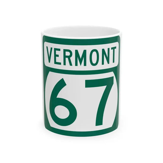 Vermont 67 (Vermont) (Road Sign) White Coffee Mug 11oz - Go Mug Yourself