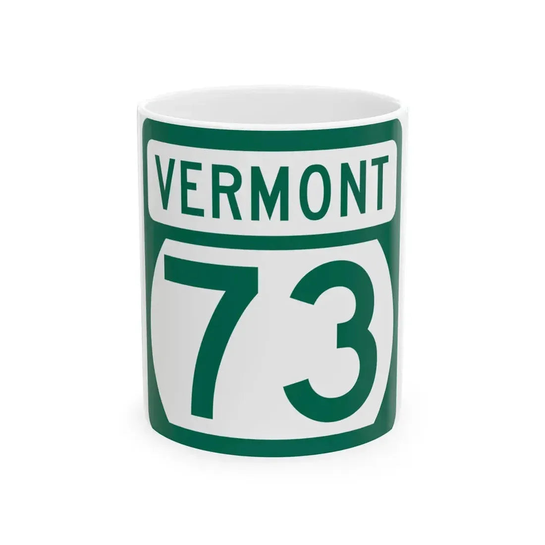 Vermont 73 (Vermont) (Road Sign) White Coffee Mug 11oz - Go Mug Yourself