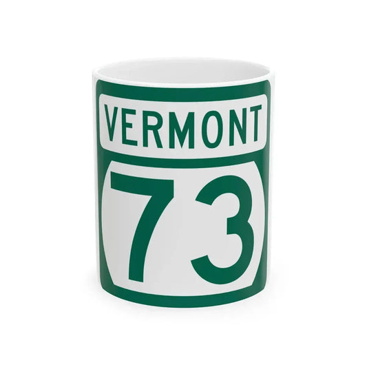 Vermont 73 (Vermont) (Road Sign) White Coffee Mug 11oz - Go Mug Yourself