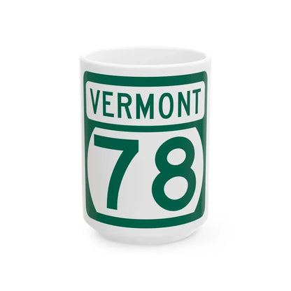 Vermont 78 (Vermont) (Road Sign) White Coffee Mug 15oz - Go Mug Yourself