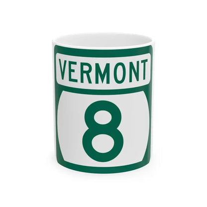 Vermont 8 (Vermont) (Road Sign) White Coffee Mug 11oz - Go Mug Yourself