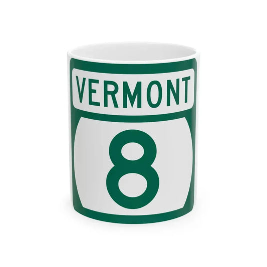 Vermont 8 (Vermont) (Road Sign) White Coffee Mug 11oz - Go Mug Yourself