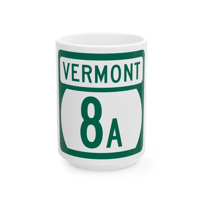Vermont 8A (Vermont) (Road Sign) White Coffee Mug 15oz - Go Mug Yourself