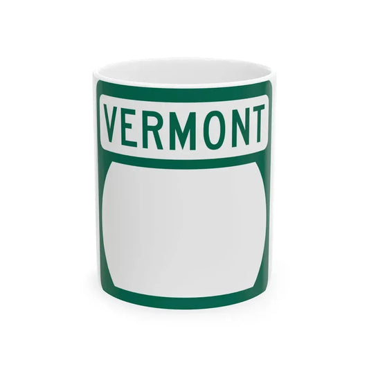 Vermont blank (Vermont) (Road Sign) White Coffee Mug 11oz - Go Mug Yourself