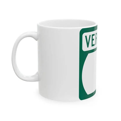 Vermont blank (Vermont) (Road Sign) White Coffee Mug - Go Mug Yourself