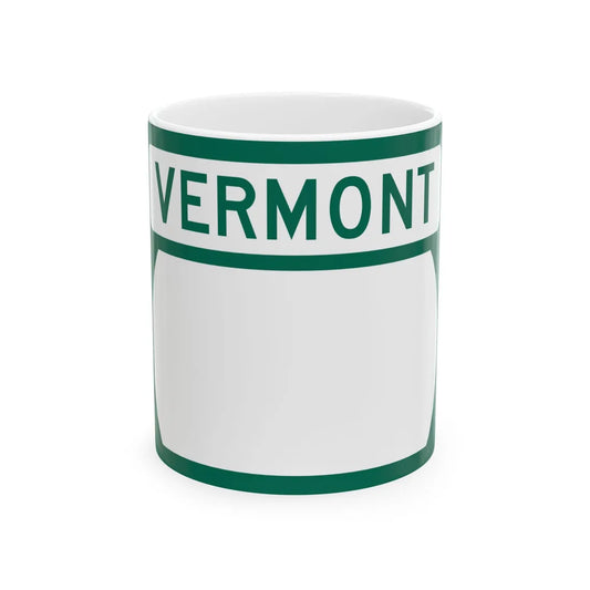 Vermont blank wide (Vermont) (Road Sign) White Coffee Mug 11oz - Go Mug Yourself
