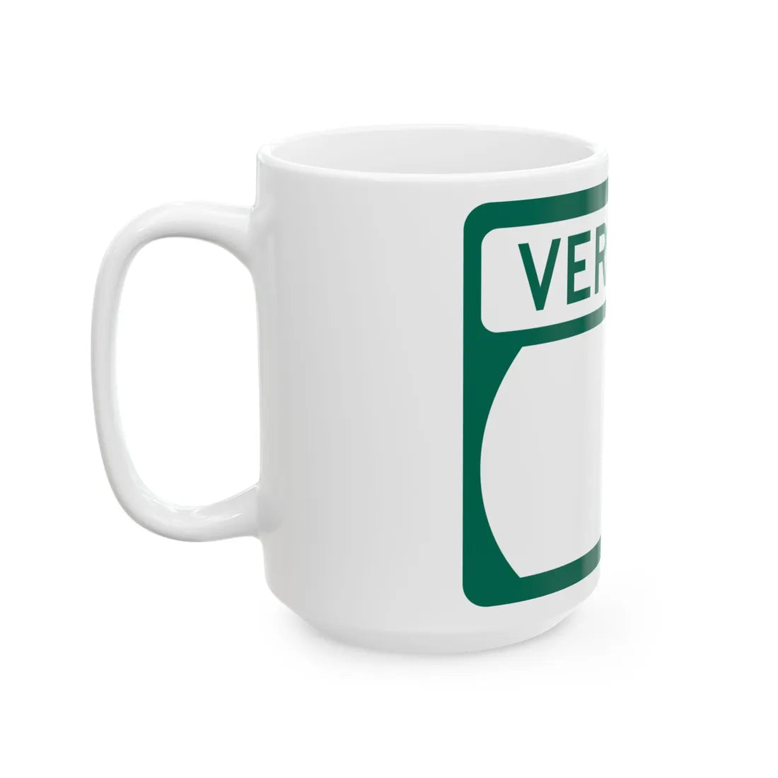 Vermont blank wide (Vermont) (Road Sign) White Coffee Mug - Go Mug Yourself