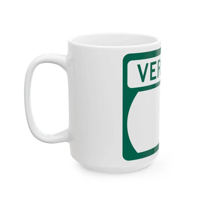 Vermont blank wide (Vermont) (Road Sign) White Coffee Mug - Go Mug Yourself