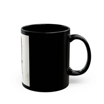 Veronica Carlson #09 - 8x10 B&W Glamour Full Body Dress & Stockings Shot #01 (Vintage Female Icon) Black Coffee Mug - Go Mug Yourself