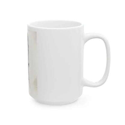 Veronica Carlson #09 - 8x10 B&W Glamour Full Body Dress & Stockings Shot #01 (Vintage Female Icon) White Coffee Mug - Go Mug Yourself