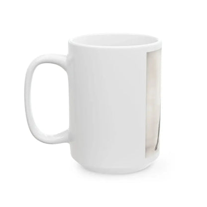 Veronica Carlson #09 - 8x10 B&W Glamour Full Body Dress & Stockings Shot #01 (Vintage Female Icon) White Coffee Mug - Go Mug Yourself