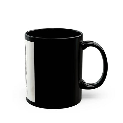 Veronica Carlson #09 - 8x10 B&W Glamour Full Body Dress & Stockings Shot #011 (Vintage Female Icon) Black Coffee Mug - Go Mug Yourself