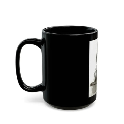 Veronica Carlson #10 - 8x10 B&W Glamour Full Body Dress & Stockings Shot #02 (Vintage Female Icon) Black Coffee Mug - Go Mug Yourself