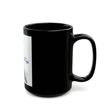 Veronica Carlson #10 - 8x10 B&W Glamour Full Body Dress & Stockings Shot #021 (Vintage Female Icon) Black Coffee Mug - Go Mug Yourself