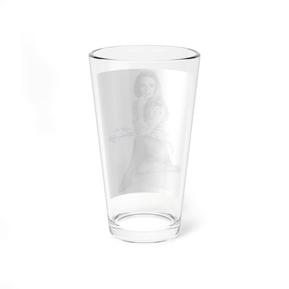 Veronica Carlson #10 - 8x10 B&W Glamour Full Body Dress & Stockings Shot #021 (Vintage Female Icon) Pint Glass 16oz-Go Mug Yourself