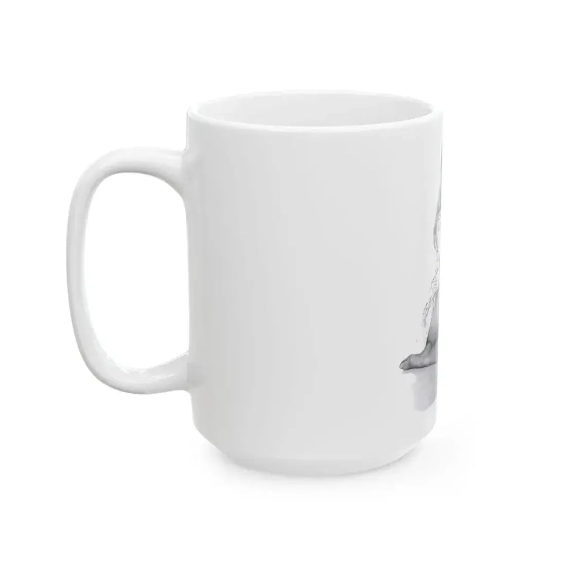 Veronica Carlson #10 - 8x10 B&W Glamour Full Body Dress & Stockings Shot #021 (Vintage Female Icon) White Coffee Mug - Go Mug Yourself