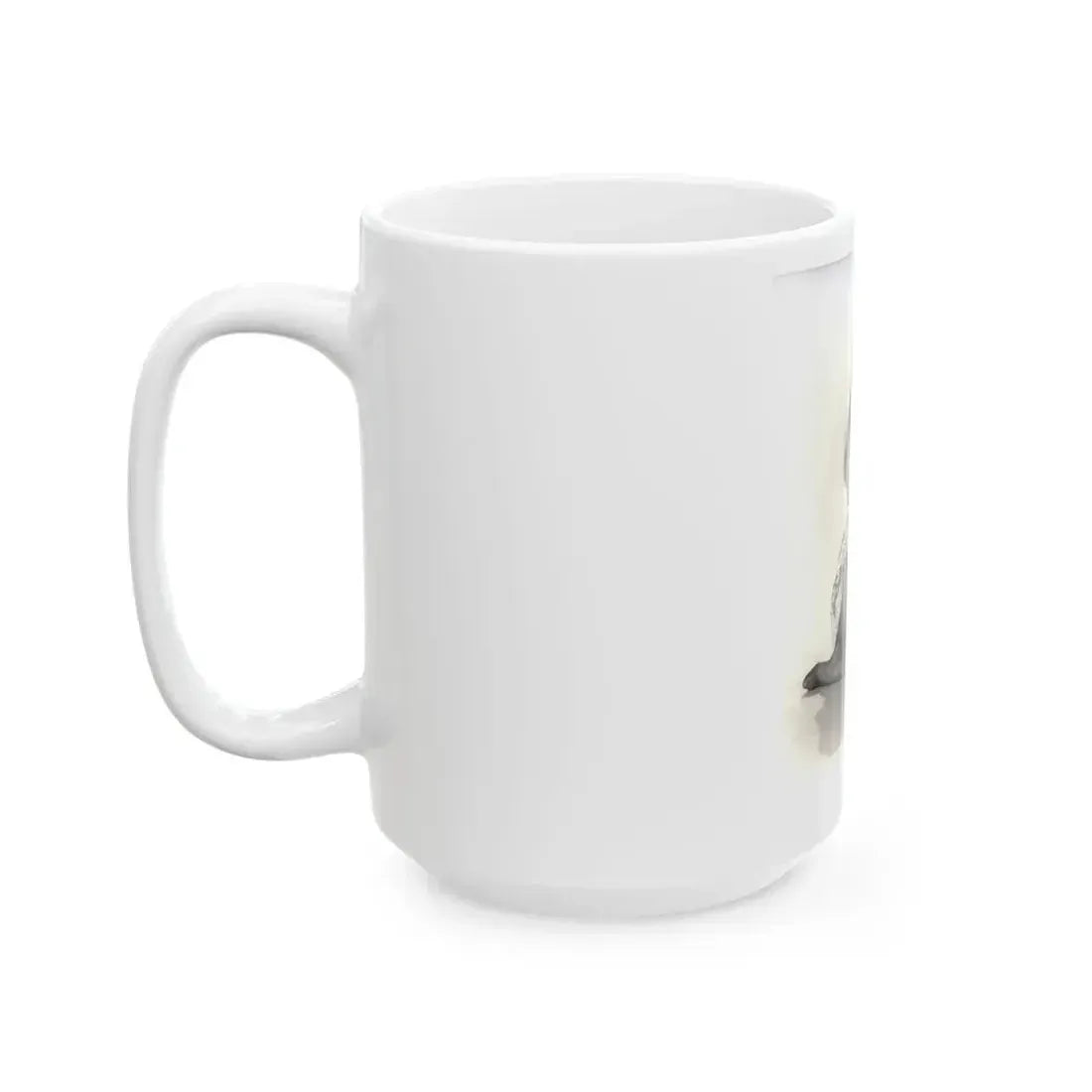 Veronica Carlson #10 - 8x10 B&W Glamour Full Body Dress & Stockings Shot #022 (Vintage Female Icon) White Coffee Mug - Go Mug Yourself