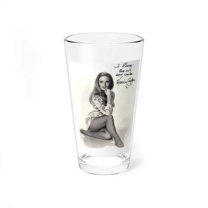 Veronica Carlson #10 - 8x10 B&W Glamour Full Body Dress & Stockings Shot #023 (Vintage Female Icon) Pint Glass 16oz 16oz - Go Mug Yourself