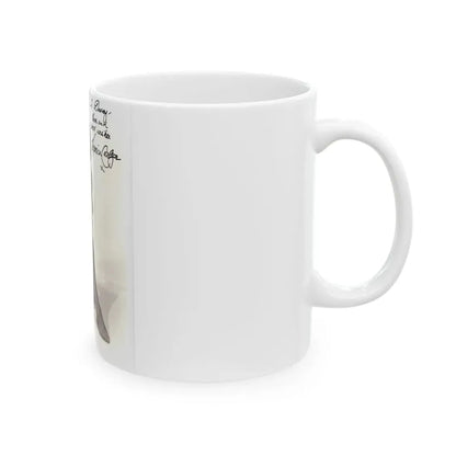 Veronica Carlson #10 - 8x10 B&W Glamour Full Body Dress & Stockings Shot #023 (Vintage Female Icon) White Coffee Mug - Go Mug Yourself
