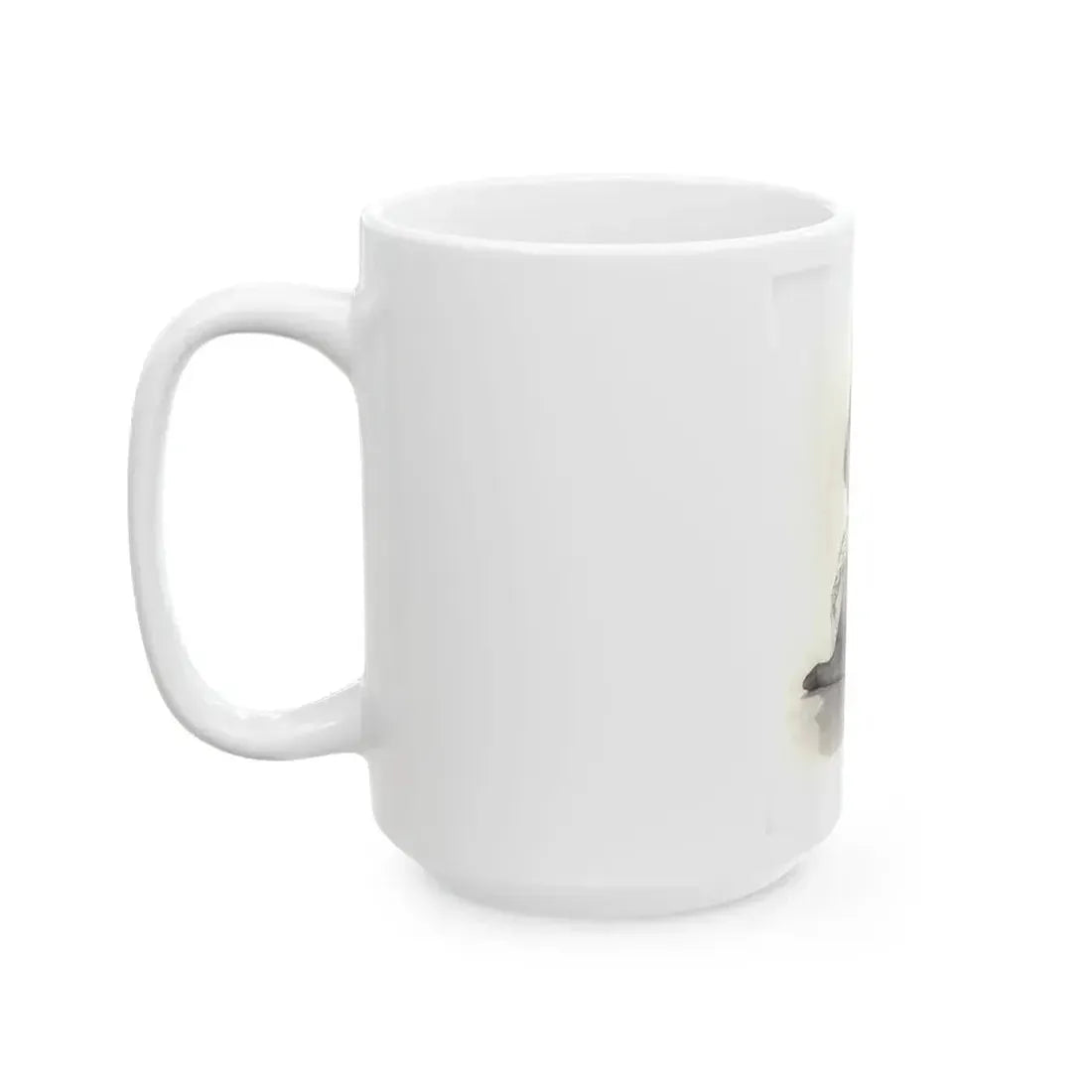 Veronica Carlson #10 - 8x10 B&W Glamour Full Body Dress & Stockings Shot #023 (Vintage Female Icon) White Coffee Mug - Go Mug Yourself