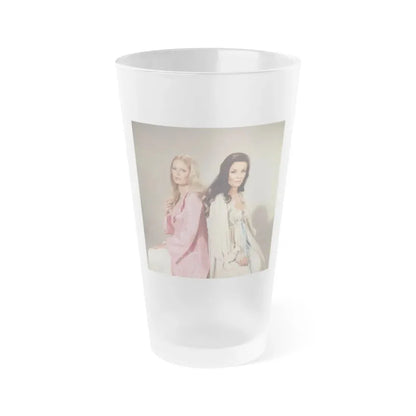 Veronica Carlson #101 with, Hammer Actress Kate O'Mara (Vintage Female Icon) Frosted Pint Glass 16oz 16oz Frosted - Go Mug Yourself