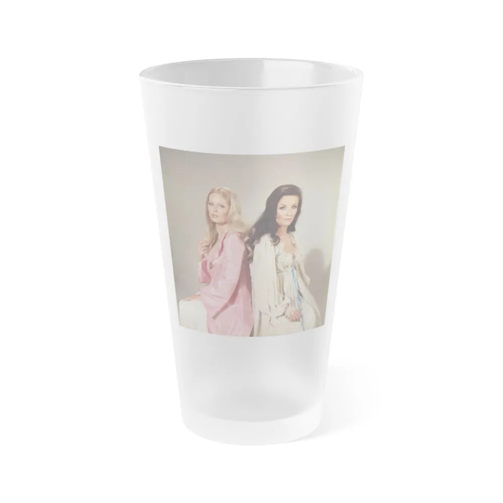 Veronica Carlson #101 with, Hammer Actress Kate O'Mara (Vintage Female Icon) Frosted Pint Glass 16oz-16oz-Frosted-Go Mug Yourself