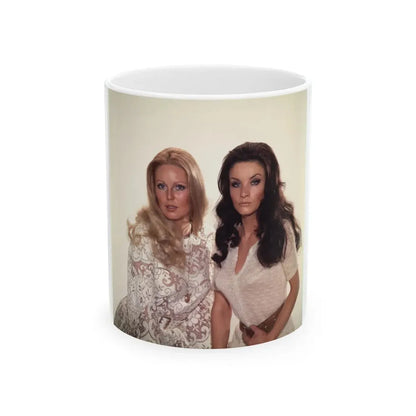 Veronica Carlson #102 with, Hammer Actress Kate O'Mara (Vintage Female Icon) White Coffee Mug 11oz - Go Mug Yourself