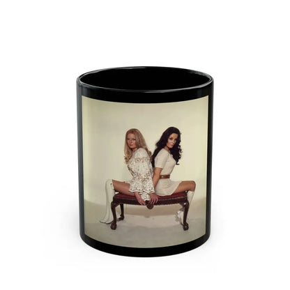 Veronica Carlson #103 with, Hammer Actress Kate O'Mara (Vintage Female Icon) Black Coffee Mug 11oz - Go Mug Yourself