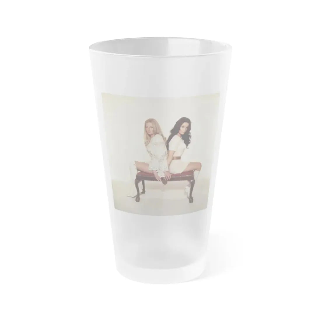 Veronica Carlson #103 with, Hammer Actress Kate O'Mara (Vintage Female Icon) Frosted Pint Glass 16oz 16oz Frosted - Go Mug Yourself