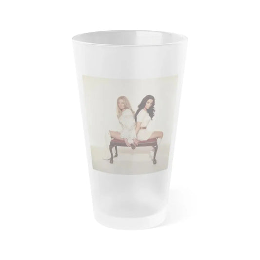 Veronica Carlson #103 with, Hammer Actress Kate O'Mara (Vintage Female Icon) Frosted Pint Glass 16oz 16oz Frosted - Go Mug Yourself
