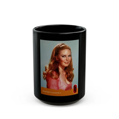 Veronica Carlson #104 (Vintage Female Icon) Black Coffee Mug 15oz - Go Mug Yourself