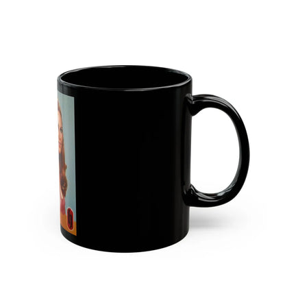 Veronica Carlson #104 (Vintage Female Icon) Black Coffee Mug-Go Mug Yourself