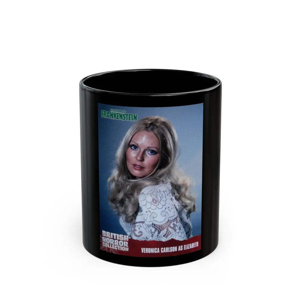 Veronica Carlson #105 (Vintage Female Icon) Black Coffee Mug-11oz-Go Mug Yourself