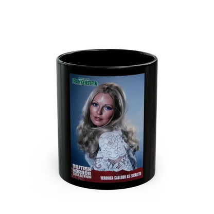 Veronica Carlson #105 (Vintage Female Icon) Black Coffee Mug 11oz - Go Mug Yourself