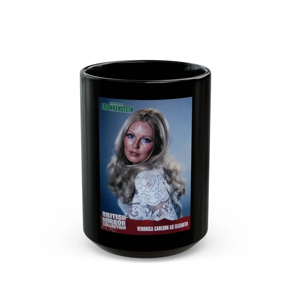 Veronica Carlson #105 (Vintage Female Icon) Black Coffee Mug-15oz-Go Mug Yourself