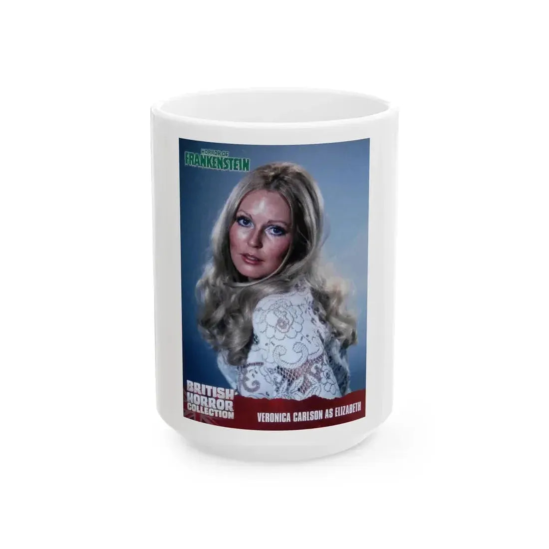 Veronica Carlson #105 (Vintage Female Icon) White Coffee Mug 15oz - Go Mug Yourself