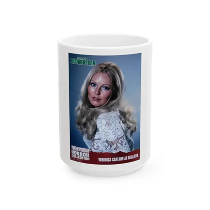 Veronica Carlson #105 (Vintage Female Icon) White Coffee Mug 15oz - Go Mug Yourself