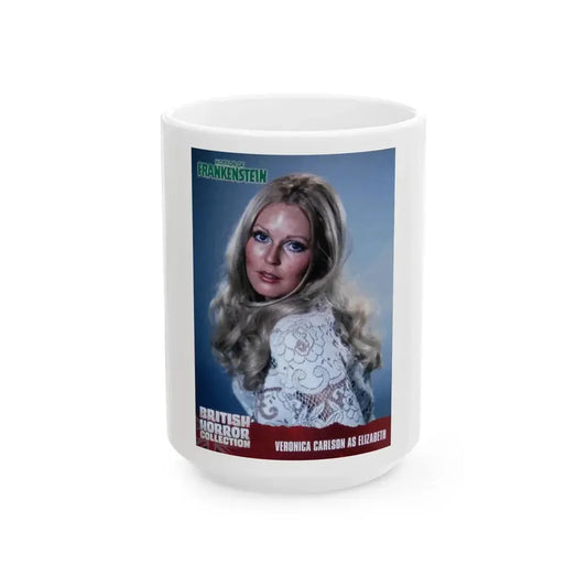 Veronica Carlson #105 (Vintage Female Icon) White Coffee Mug 15oz - Go Mug Yourself