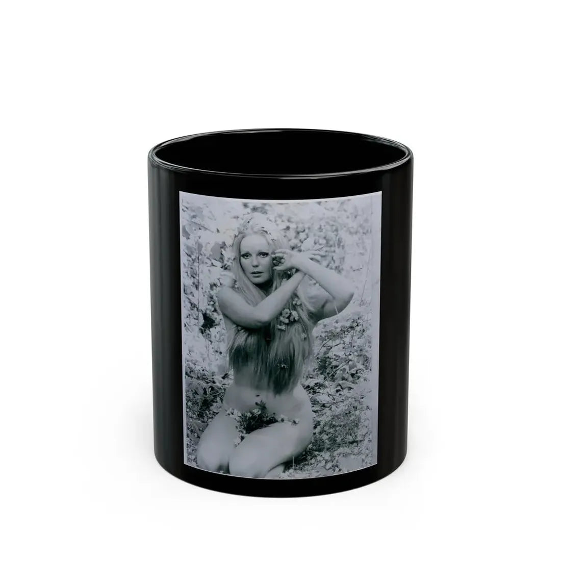 Veronica Carlson #108 (Vintage Female Icon) Black Coffee Mug 11oz - Go Mug Yourself