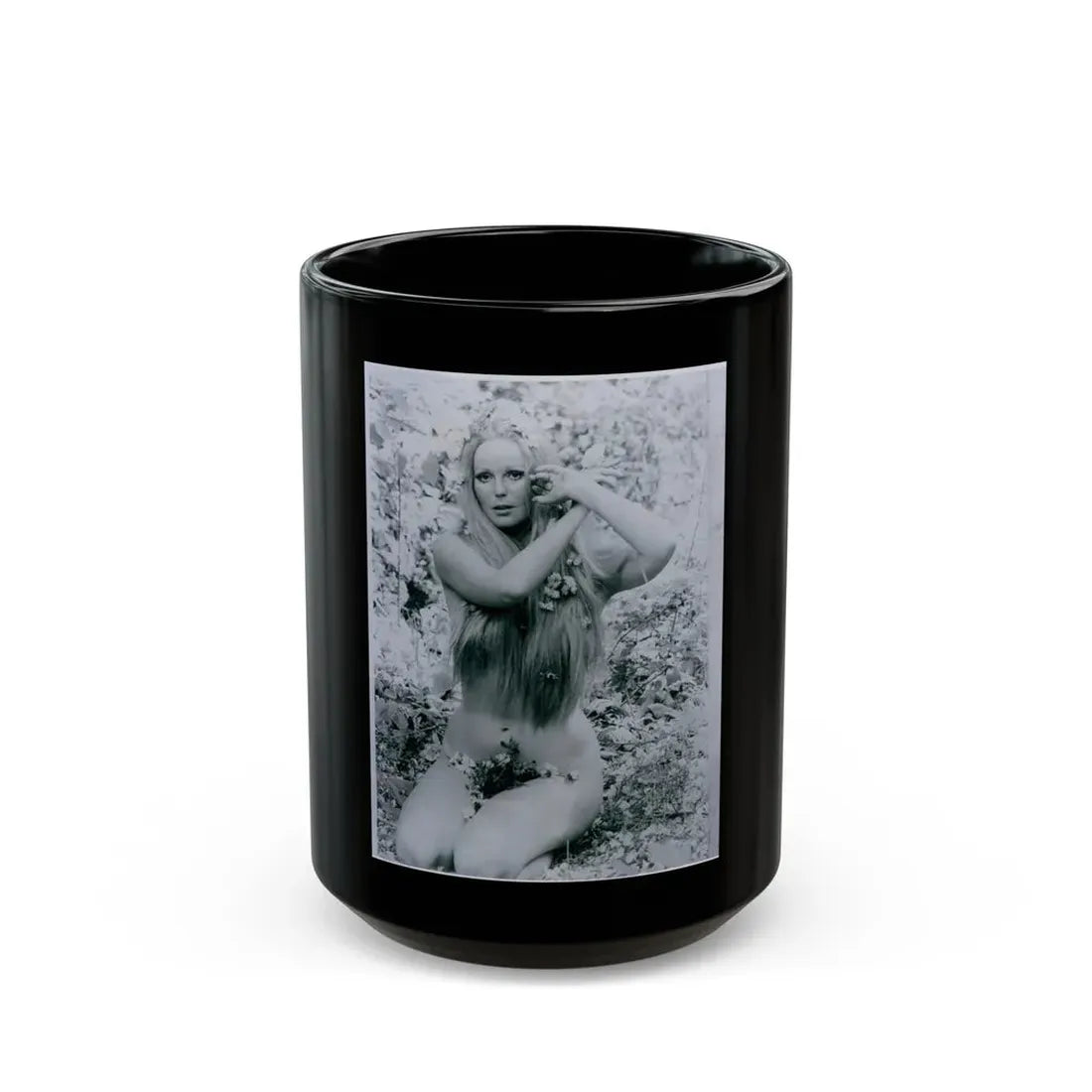 Veronica Carlson #108 (Vintage Female Icon) Black Coffee Mug 15oz - Go Mug Yourself